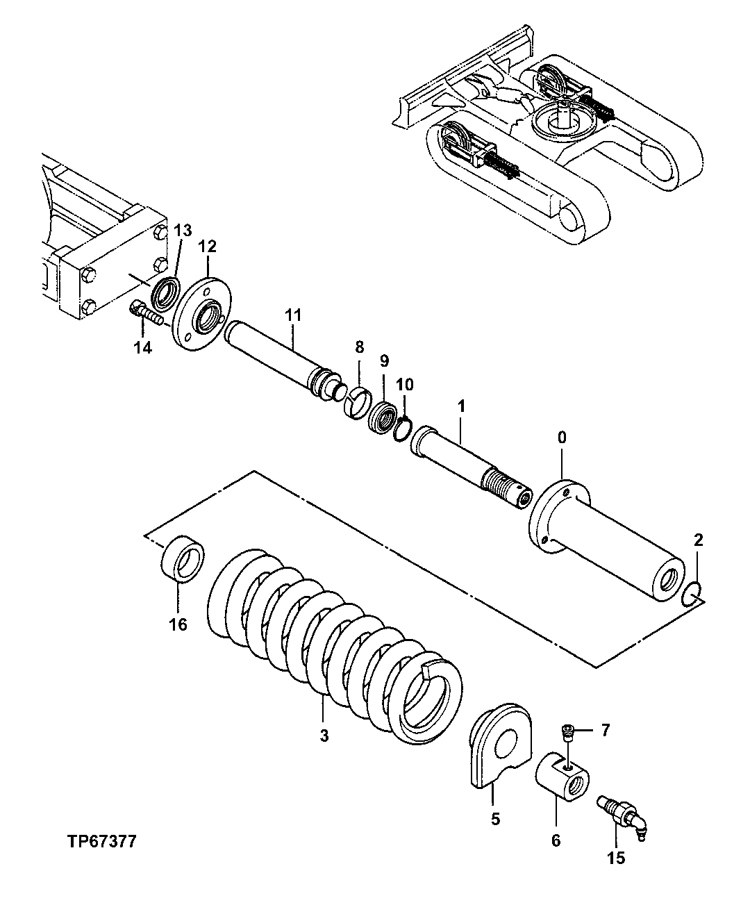 Схема запчастей John Deere 554 - 3 - Track Adjuster 0130 TRACK SYSTEM