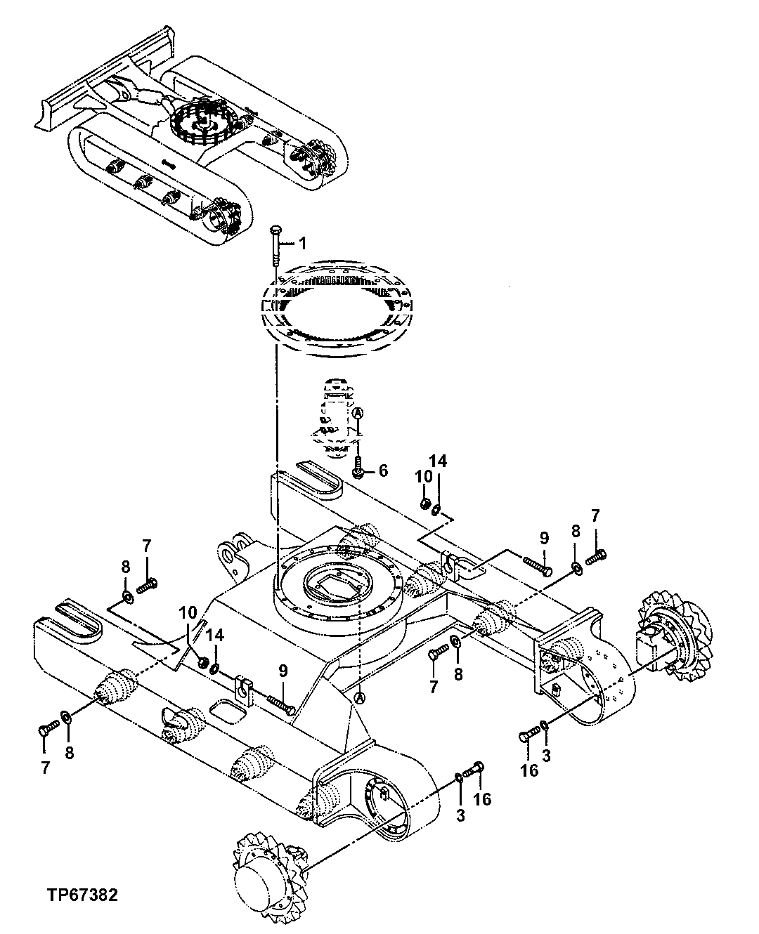 Схема запчастей John Deere 554 - 9 - Undercarriage Hardware 0260 AXLES AND SUSPENSION SYSTEM HYDRAULICS