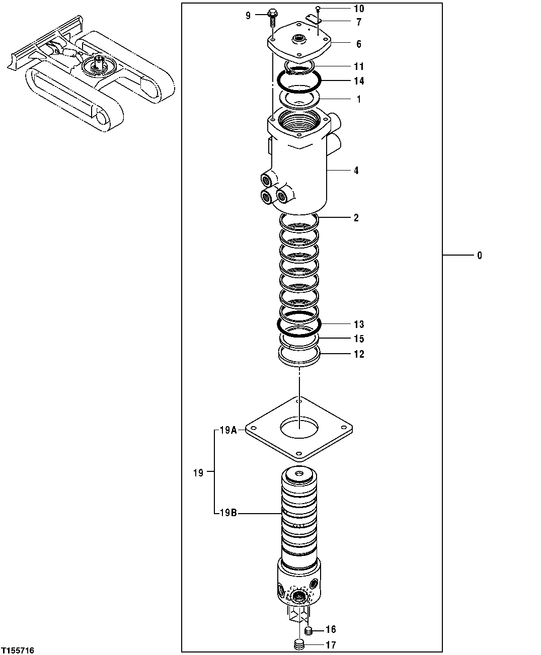 Схема запчастей John Deere 554 - 16 - Rotary Manifold 0260 AXLES AND SUSPENSION SYSTEM HYDRAULICS