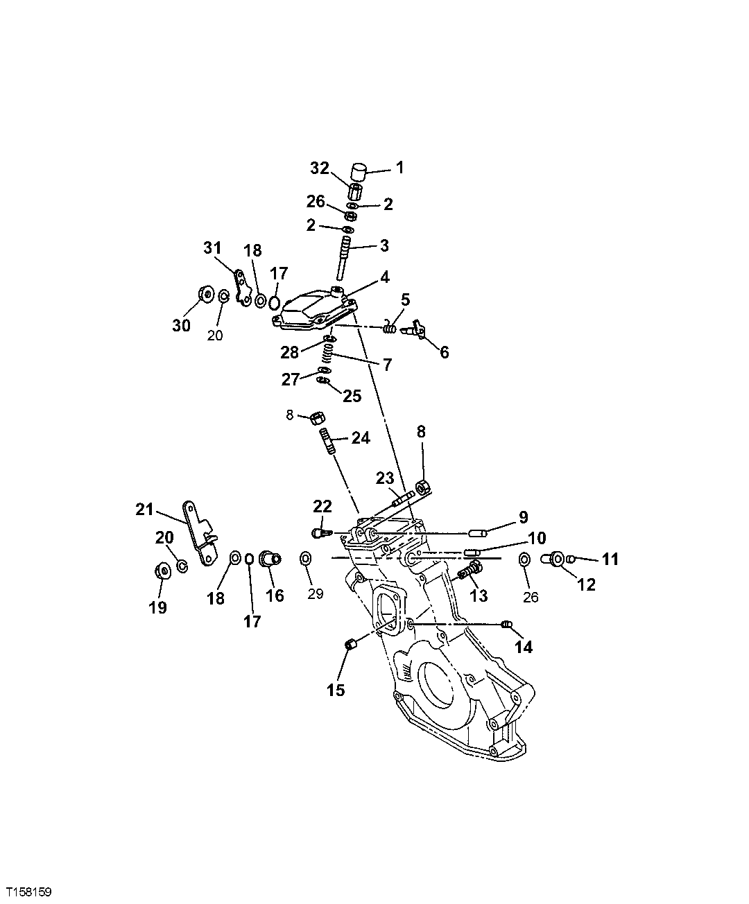 Схема запчастей John Deere 554 - 24 - Timing Chain Linkage 0402 Camshaft And Valve Actuating Means