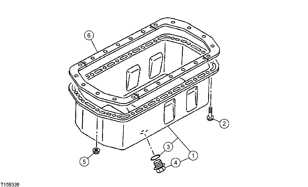 Схема запчастей John Deere 554 - 30 - ENGINE OIL PAN 0407 Engine Oiling System