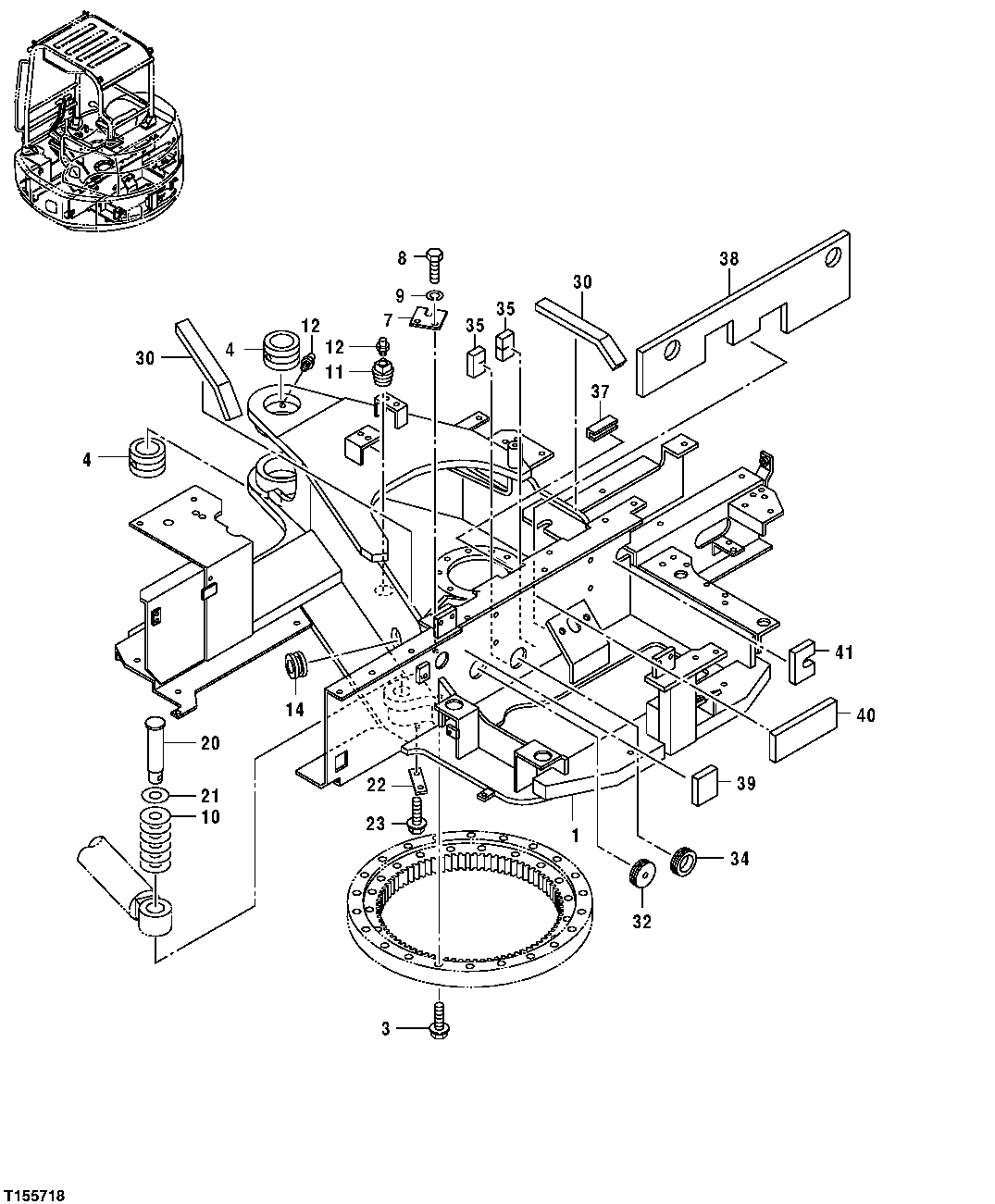 Схема запчастей John Deere 554 - 70 - Main Frame 1740 Main Frame