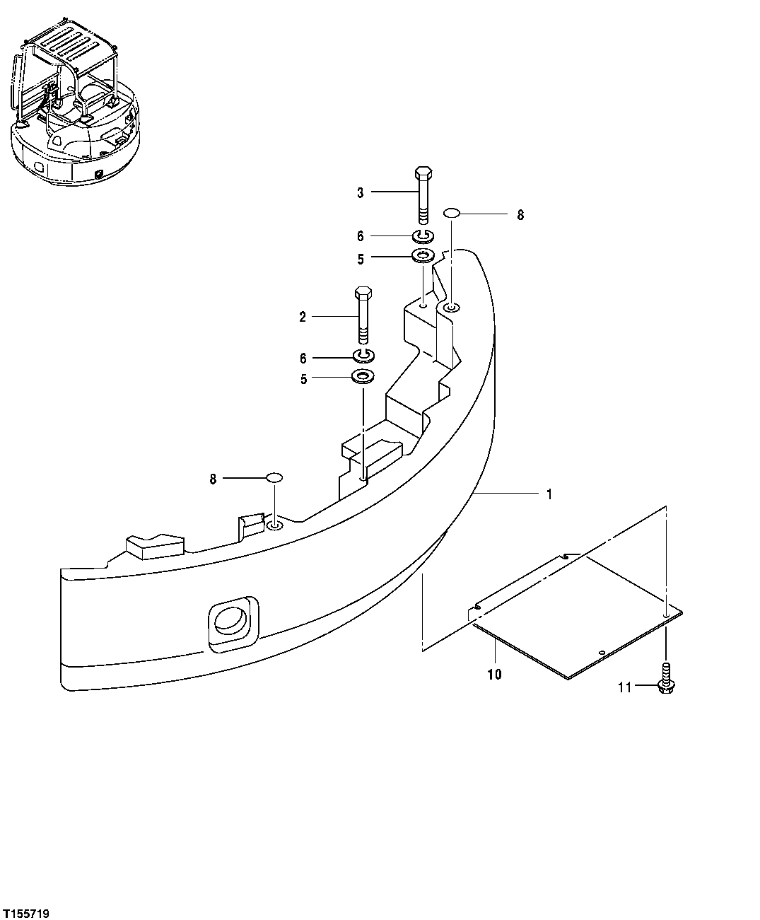 Схема запчастей John Deere 554 - 71 - Counterweight 1749 Chassis Weights