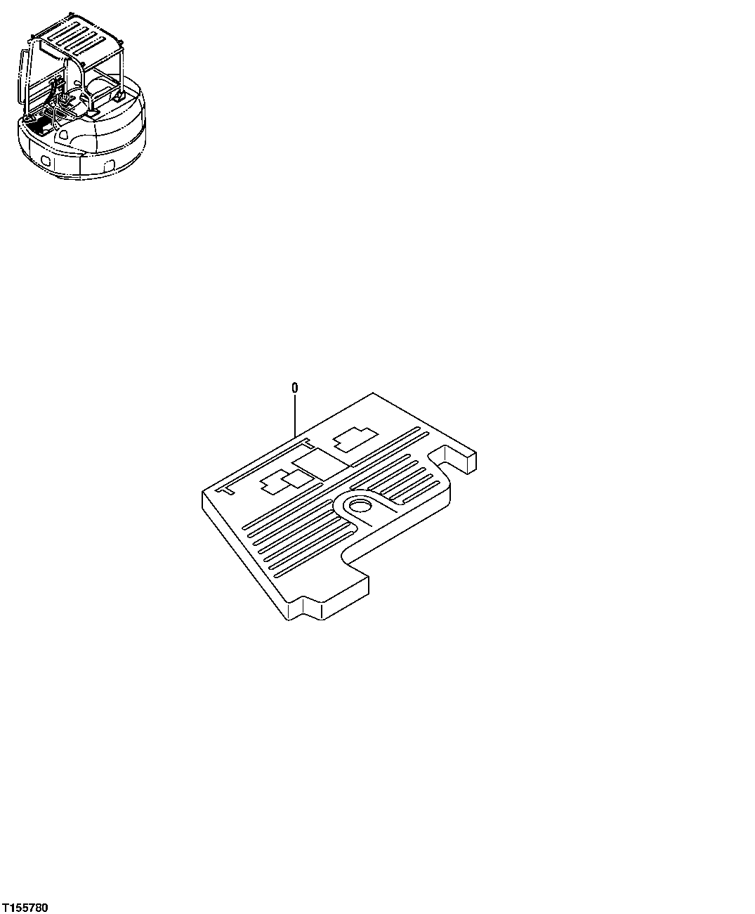 Схема запчастей John Deere 554 - 79 - Floor Mat 1810 Operator Enclosure