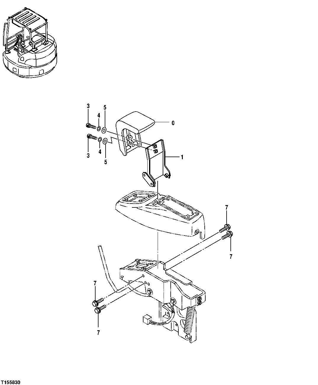 Схема запчастей John Deere 554 - 83 - CONSOLE WRIST REST (RIGHT AND LEFT) 1810 Operator Enclosure