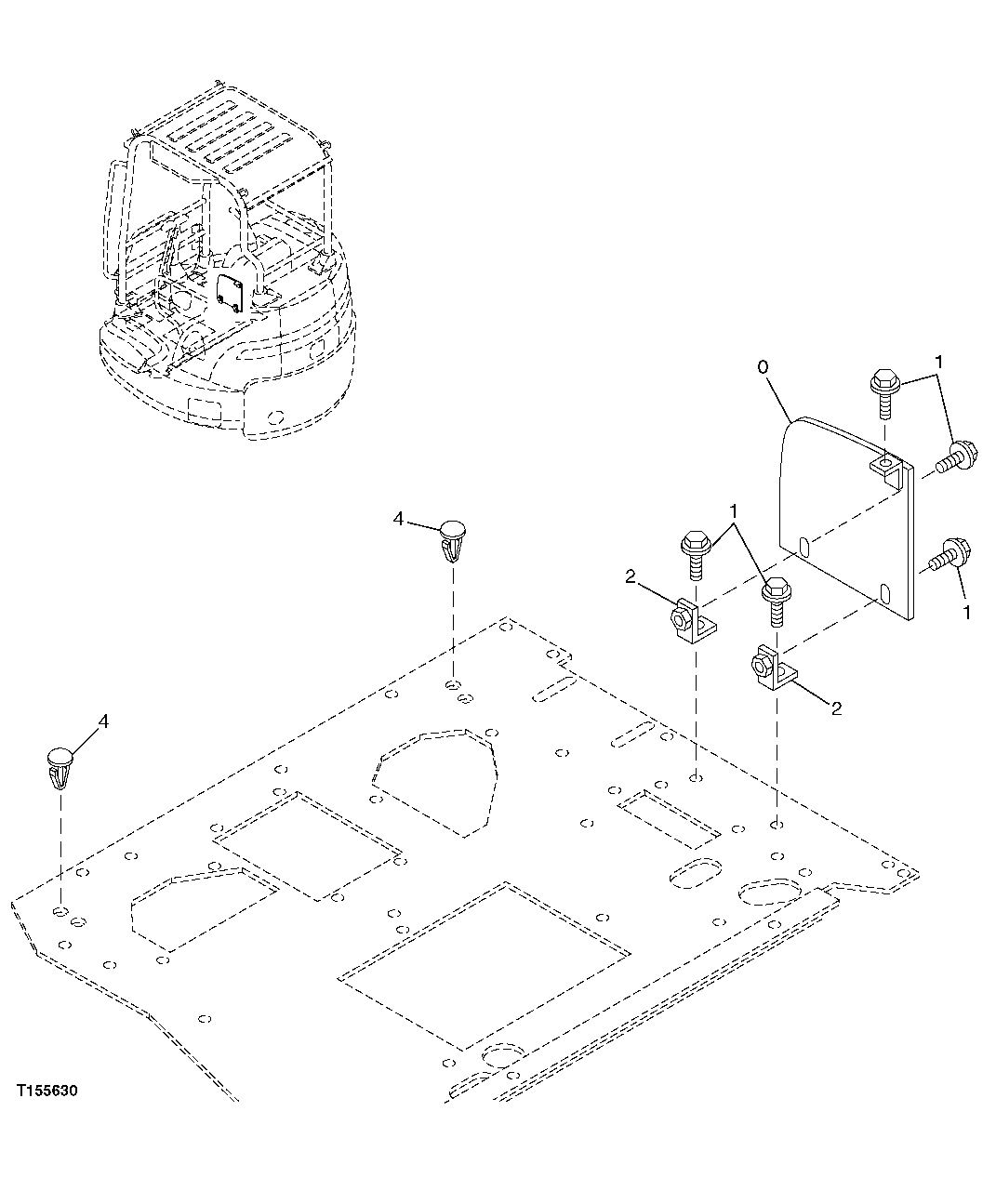 Схема запчастей John Deere 554 - 84 - FLOOR MOUNTING HARDWARE (CANOPY) 1810 Operator Enclosure