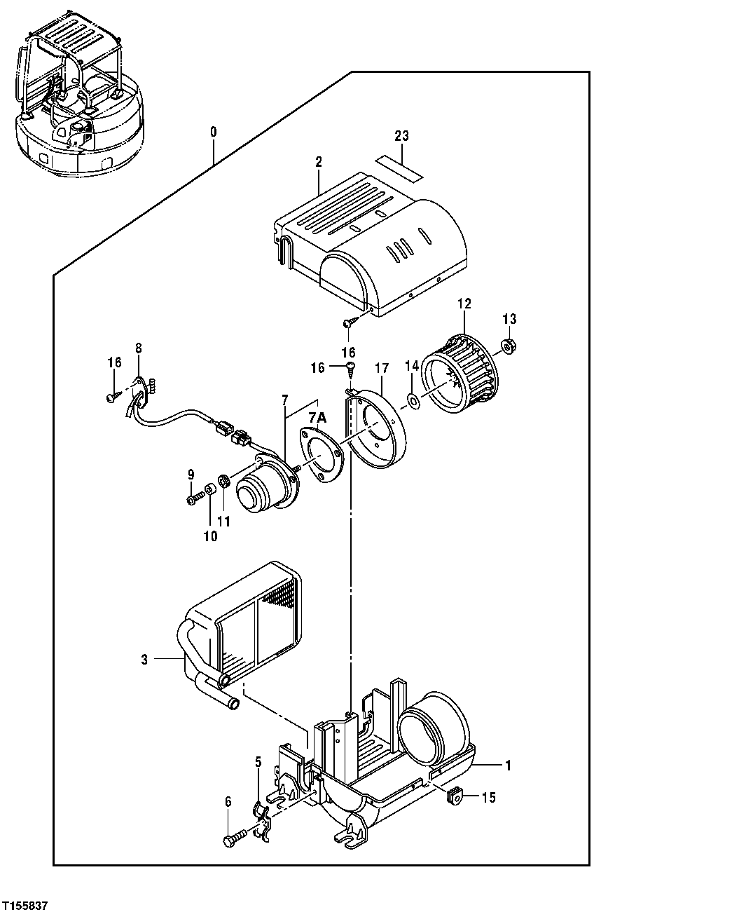 Схема запчастей John Deere 554 - 92 - HEATER (CORE AND FAN) 1830 HEATING AND AIR CONDITIONING