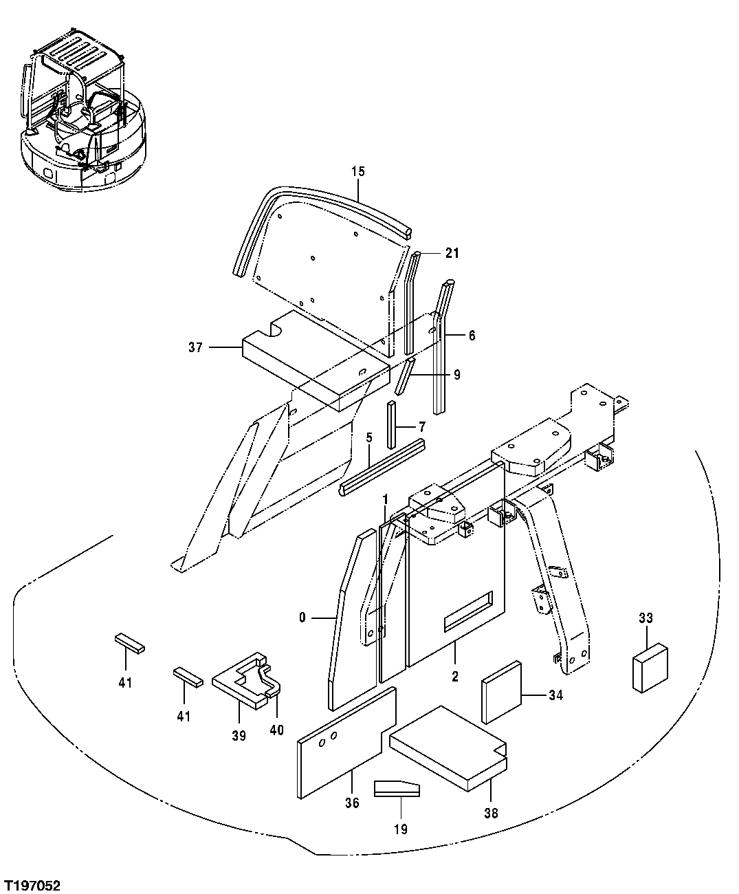 Схема запчастей John Deere 554 - 102 - ISOLATORS (ENGINE COMPARTMENT) 1910 Hood Or Engine Enclosure