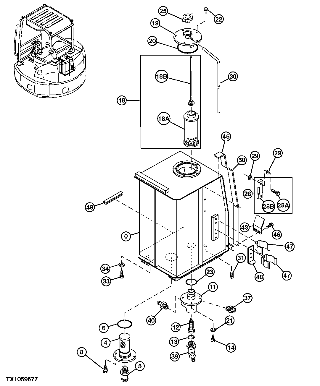 Схема запчастей John Deere 554 - 110 - Hydraulic Oil Reservoir 2160 Vehicle Hydraulics