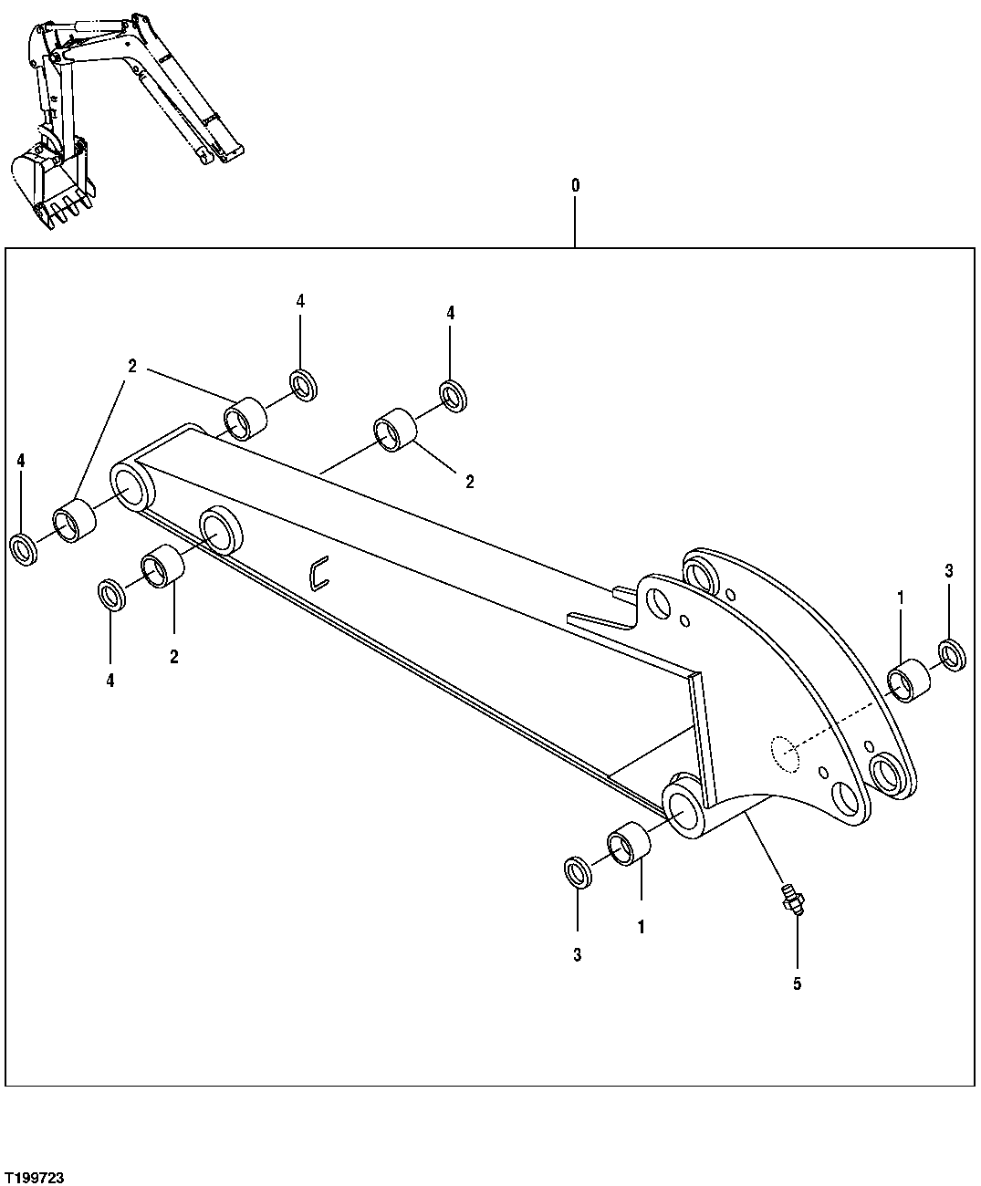 Схема запчастей John Deere 554 - 156 - STANDARD ARM (1.34M) 3340 Excavator Frames