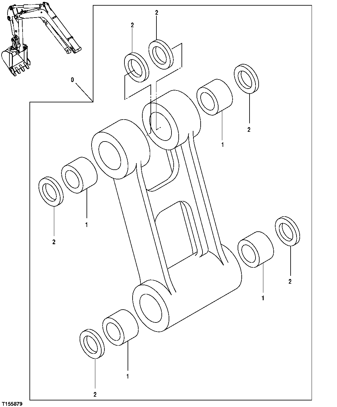 Схема запчастей John Deere 554 - 158 - Link 3340 Excavator Frames