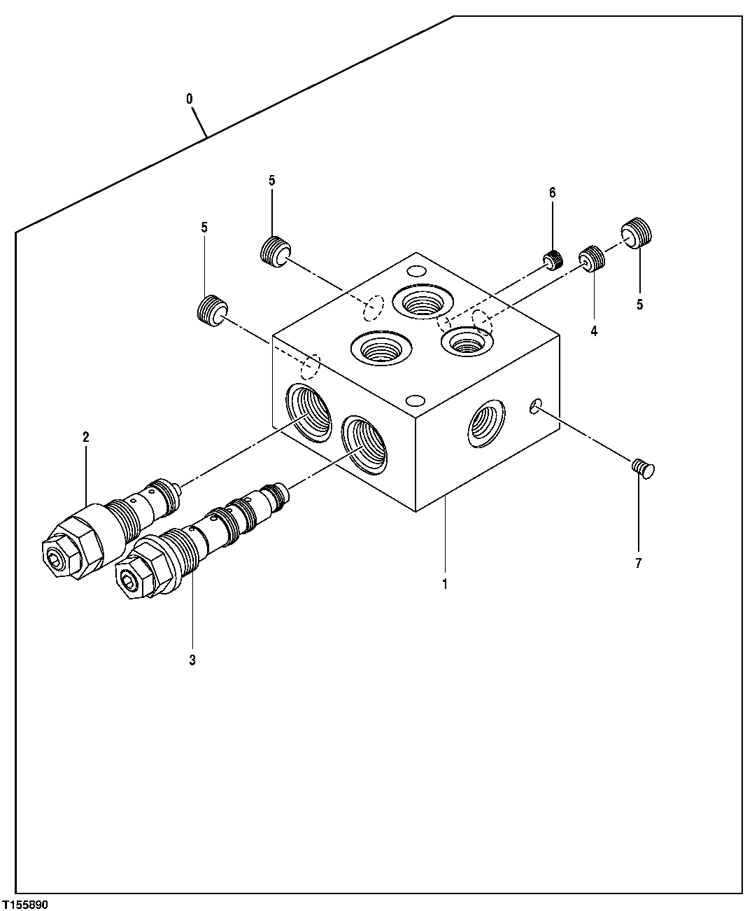 Схема запчастей John Deere 554 - 182 - PILOT FLOW RATE SENSING MANIFOLD 3360 HYDRAULIC SYSTEM