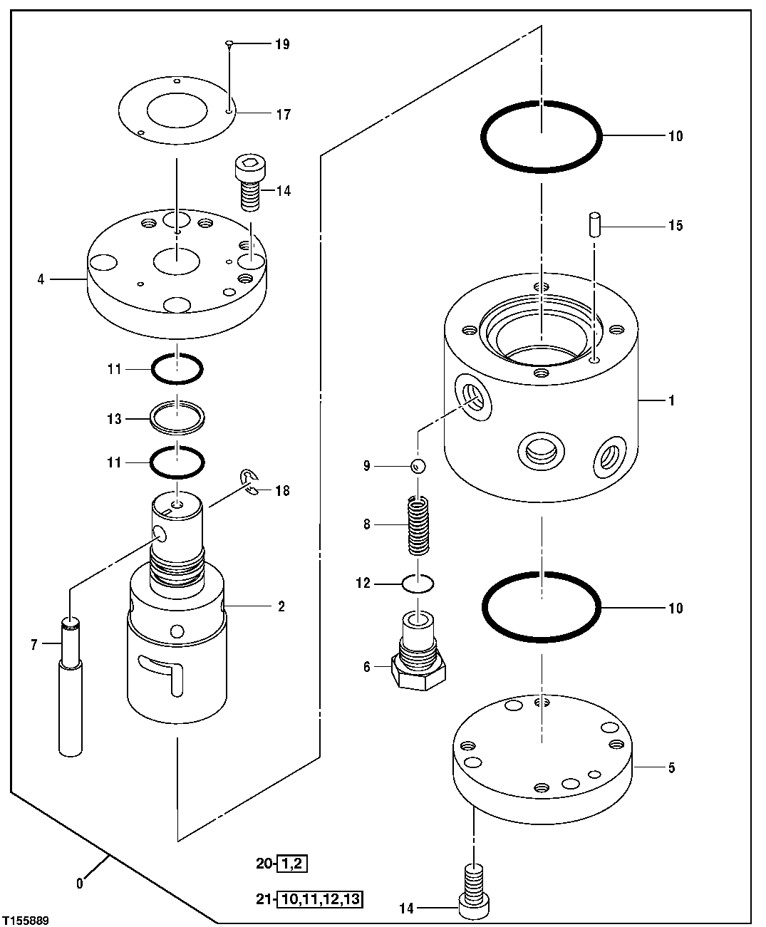 Схема запчастей John Deere 554 - 194 - PILOT CONTROLLER PATTERN CONVERSION VALVE 3360 HYDRAULIC SYSTEM