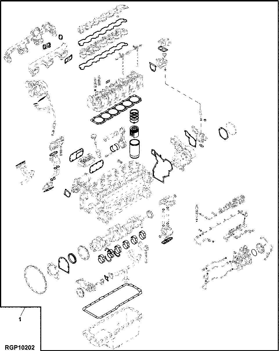 Схема запчастей John Deere 35C RTS - 50 - 9901 ENGINE OVERHAUL KIT 0400A 6081HT002 6081HT002 6081HT002