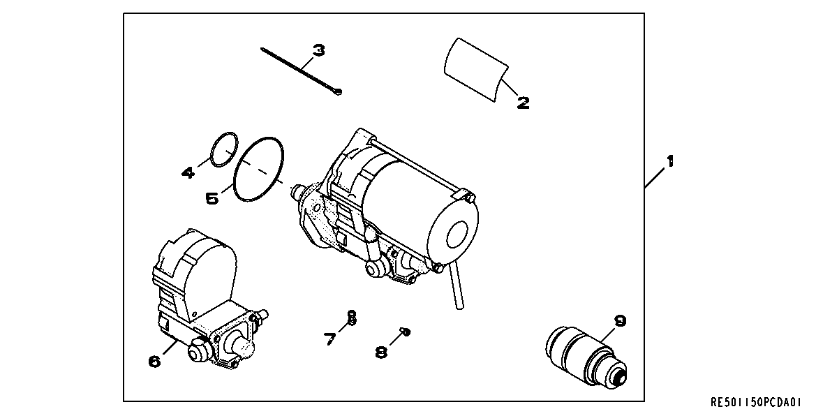 Схема запчастей John Deere 35C RTS - 161 - 9902 (STARTER MOTOR KIT) 0400B 6081HT008 6081HT008-RE527869 6081HT008