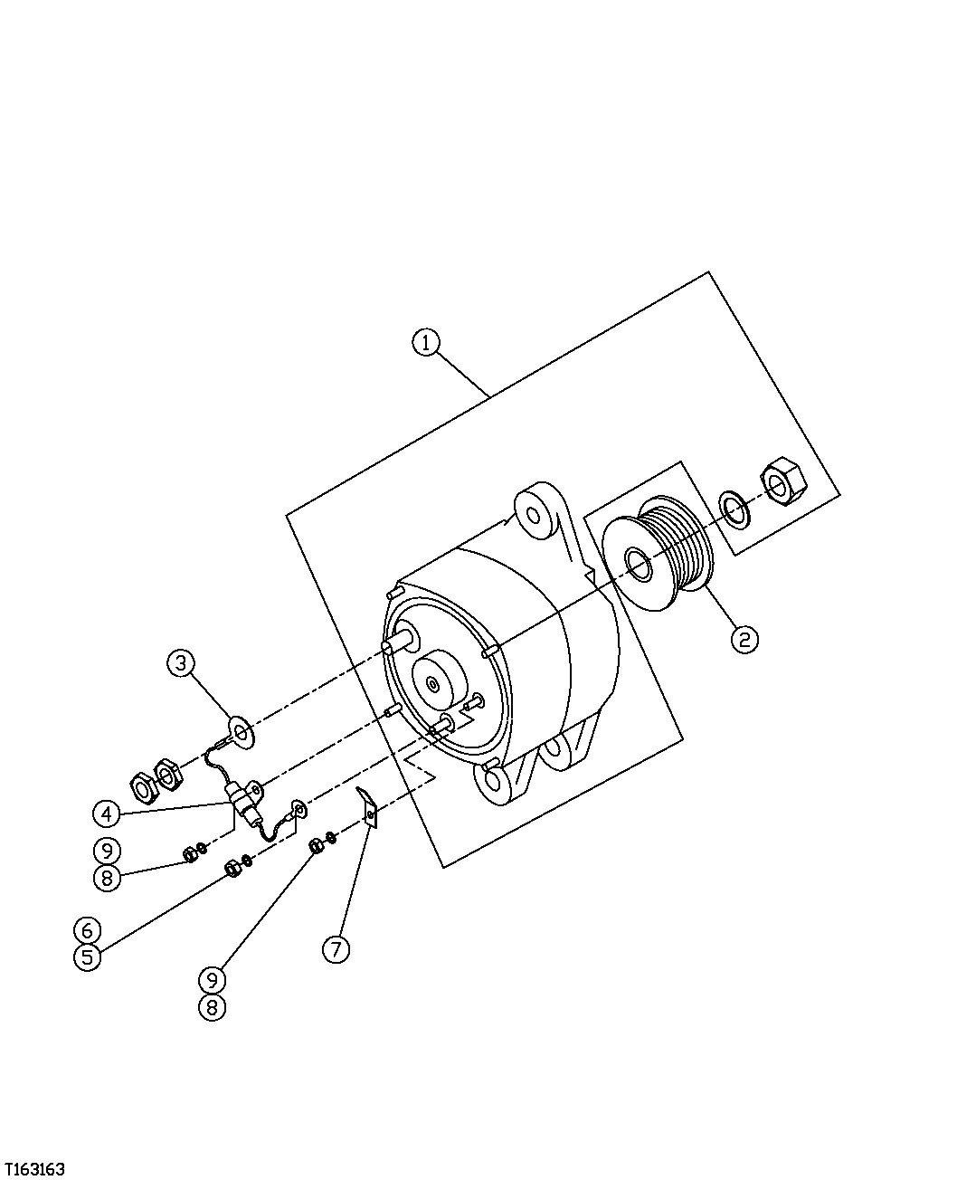 Схема запчастей John Deere 35C RTS - 198 - HEAVY DUTY 80 AMP ALTERNATOR (SN. -350032) 1672 ALTERNATOR, REGULATOR & CHARGING SYSTEM WIRING