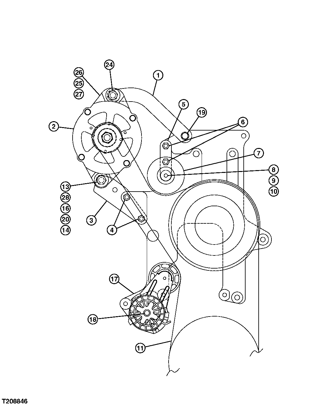 Схема запчастей John Deere 35C RTS - 200 - HEAVY DUTY 100 A ALTERNATOR (SN. 350033- ) 1672 ALTERNATOR, REGULATOR & CHARGING SYSTEM WIRING