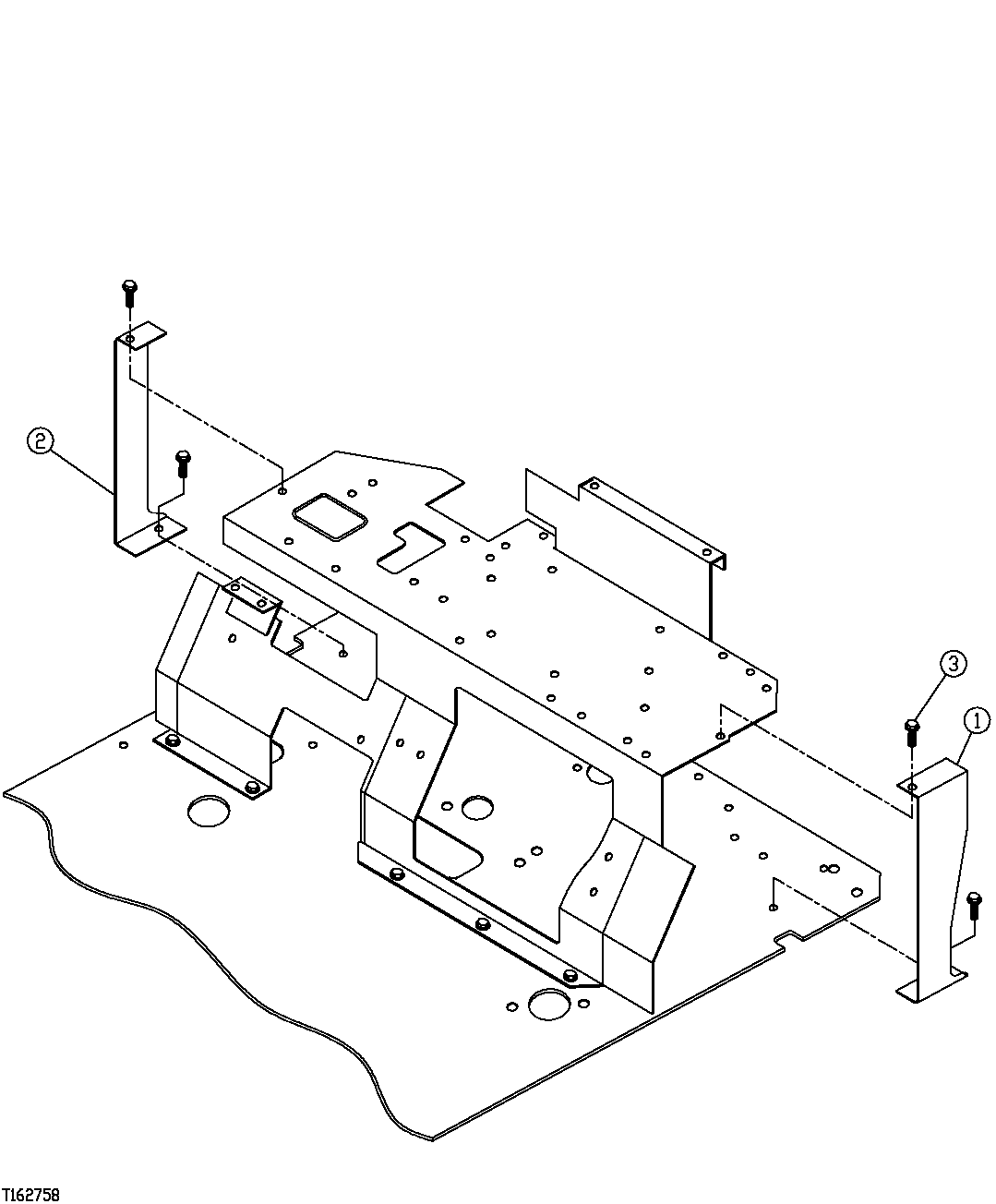 Схема запчастей John Deere 35C RTS - 274 - CAB REAR TRAY SUPPORT BRACKET 1810 OPERATOR ENCLOSURE