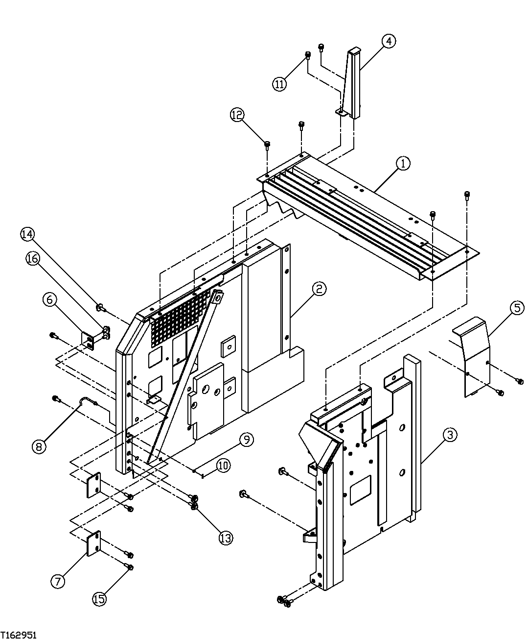 Схема запчастей John Deere 35C RTS - 406 - RADIATOR COMPARTMENT PANELS 1910 HOOD OR ENGINE ENCLOSURE