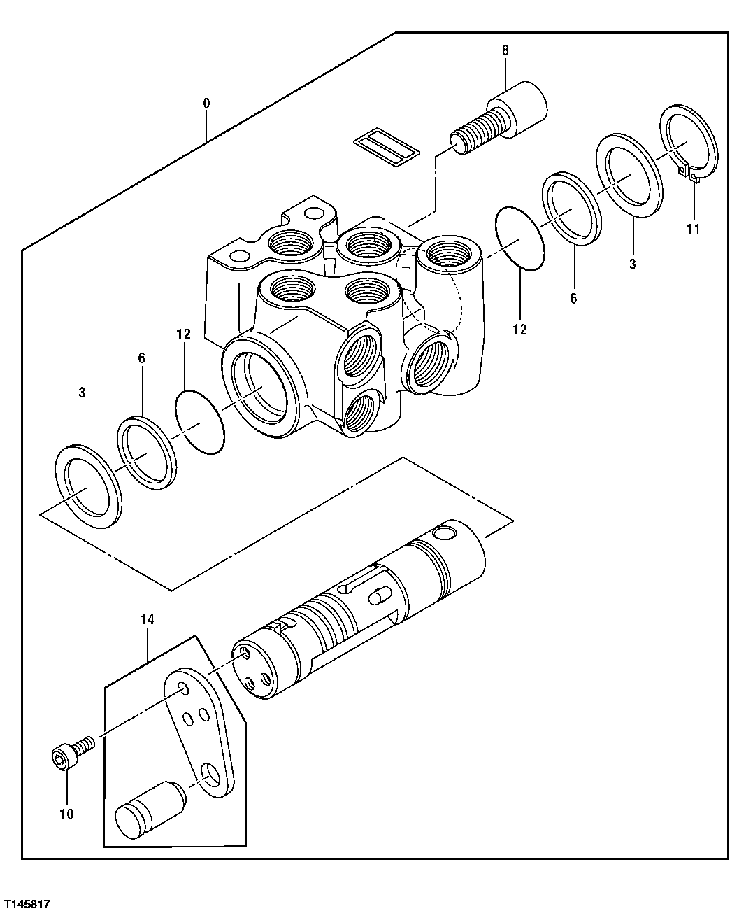 Схема запчастей John Deere 35C RTS - 514 - PILOT SHUTOFF VALVE 3360 HYDRAULIC SYSTEM