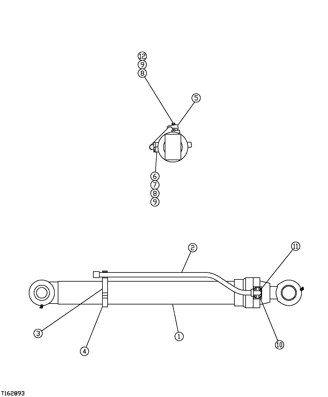 Схема запчастей John Deere 35C RTS - 526 - HEELER TILT CYLINDER OIL LINES 3360 HYDRAULIC SYSTEM