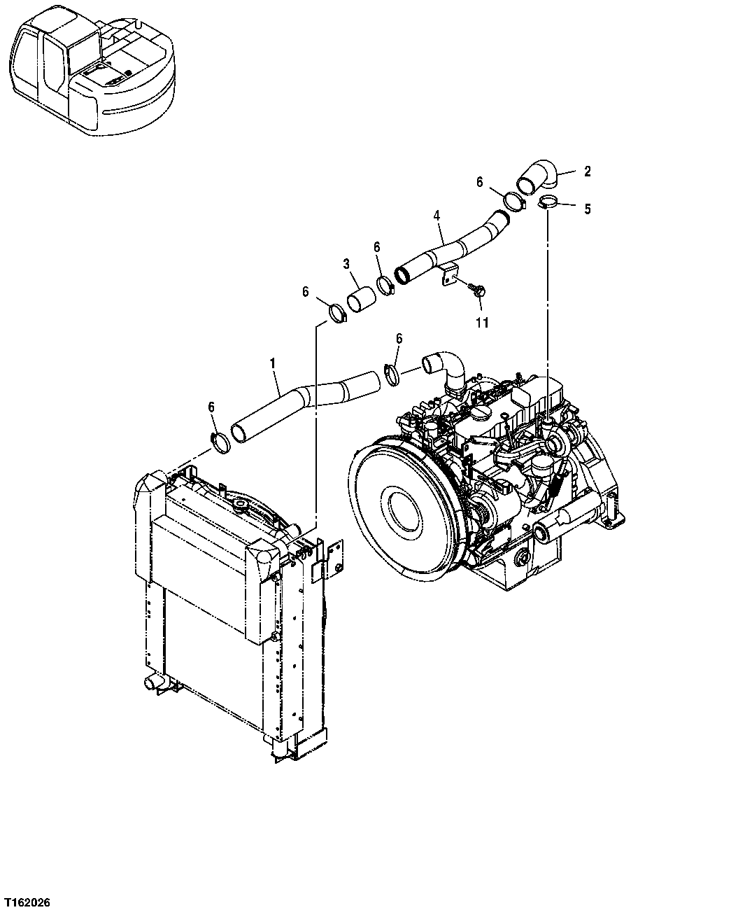 Схема запчастей John Deere 25CLC RTS - 49 - CHARGE AIR COOLER 0511 RADIATOR & FAN SHROUD