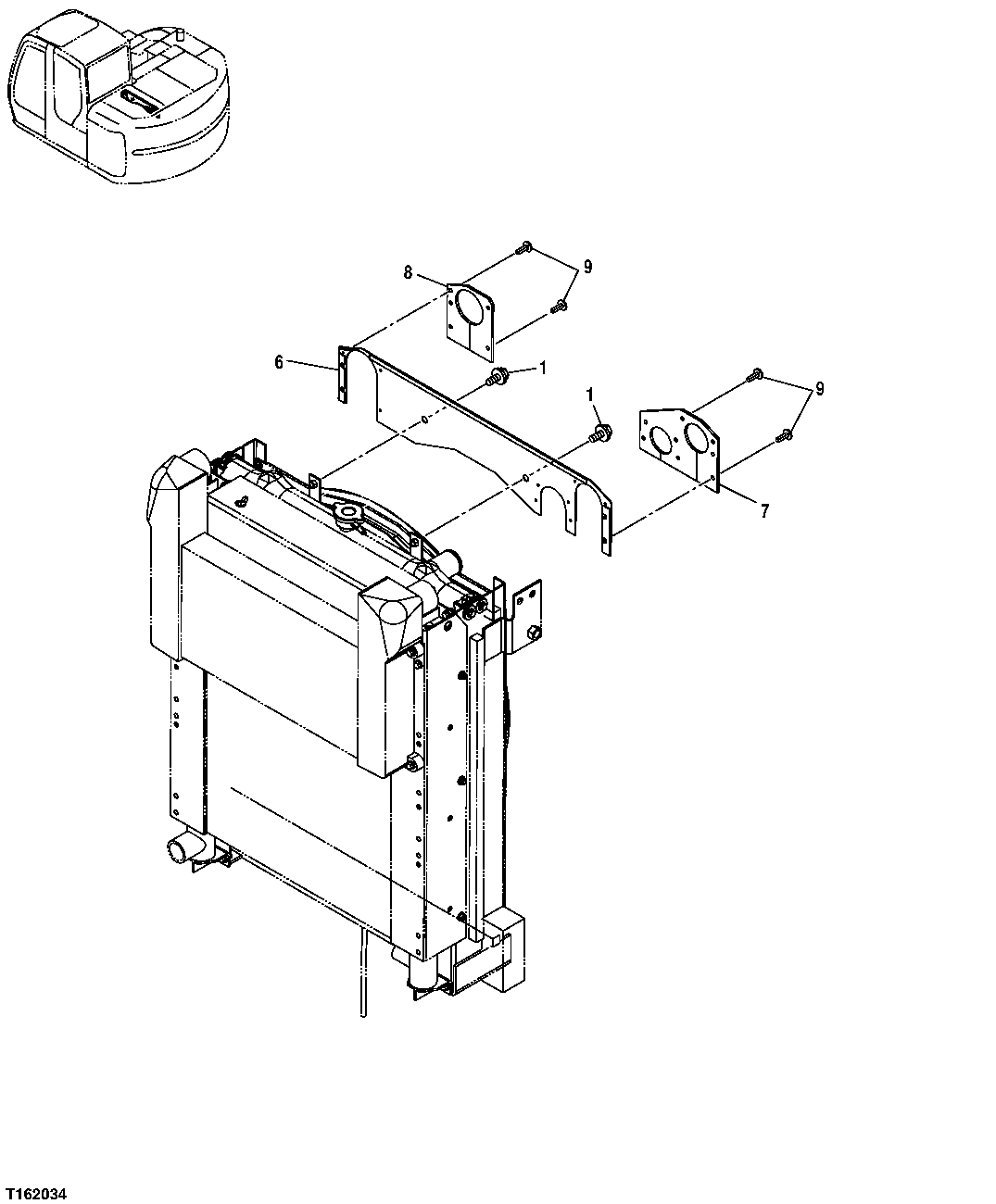 Схема запчастей John Deere 25CLC RTS - 53 - RADIATOR COVER 0511 RADIATOR & FAN SHROUD