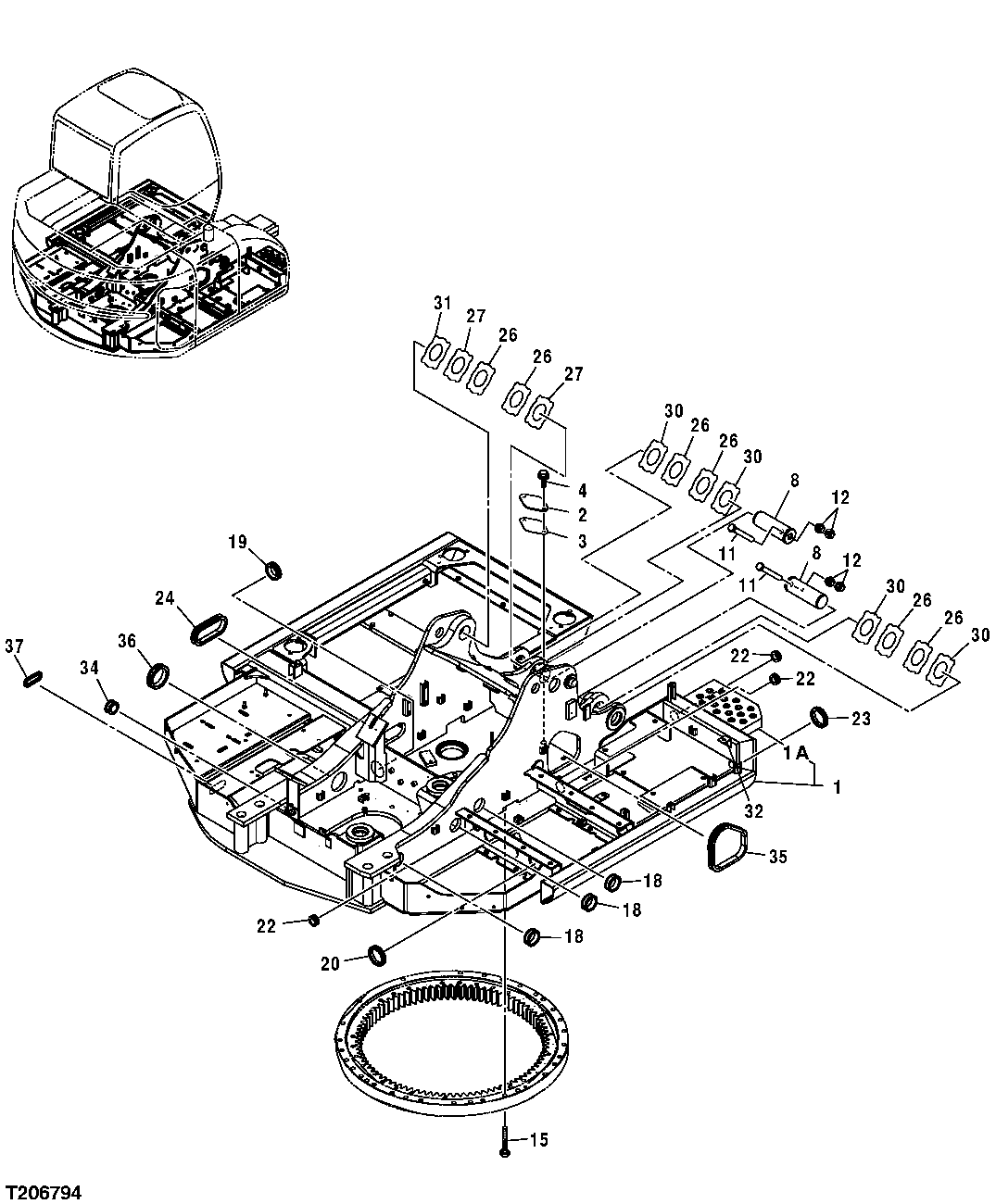 Схема запчастей John Deere 25CLC RTS - 84 - FRAME 1740 FRAME INSTALLATION