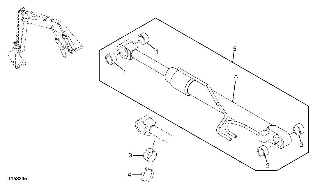 Схема запчастей John Deere 25CLC RTS - 248 - RH BOOM CYLINDER 3365 HYDRAULIC CYLINDERS