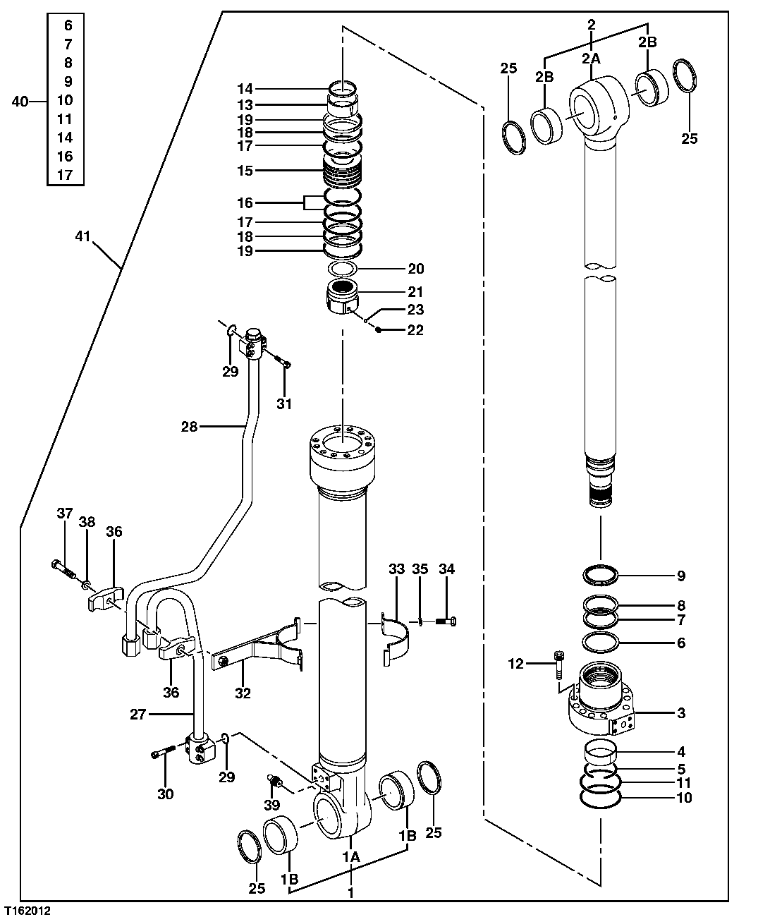 Схема запчастей John Deere 25CLC RTS - 249 - Rh Boom Cylinder 3365 HYDRAULIC CYLINDERS