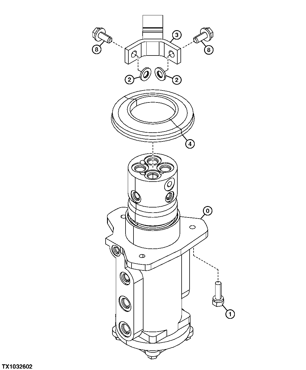 Схема запчастей John Deere 25CLC RTS - 263 - Rotary Manifold and Mounting Hardware (With Blade) 4362 VALVES