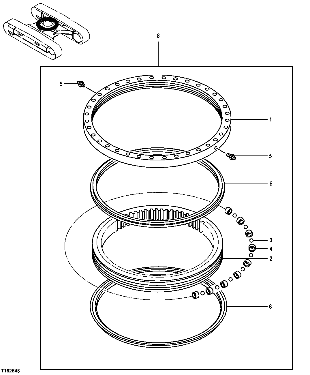 Схема запчастей John Deere 35D - 94 - Swing Bearing 1740 FRAME INSTALLATION