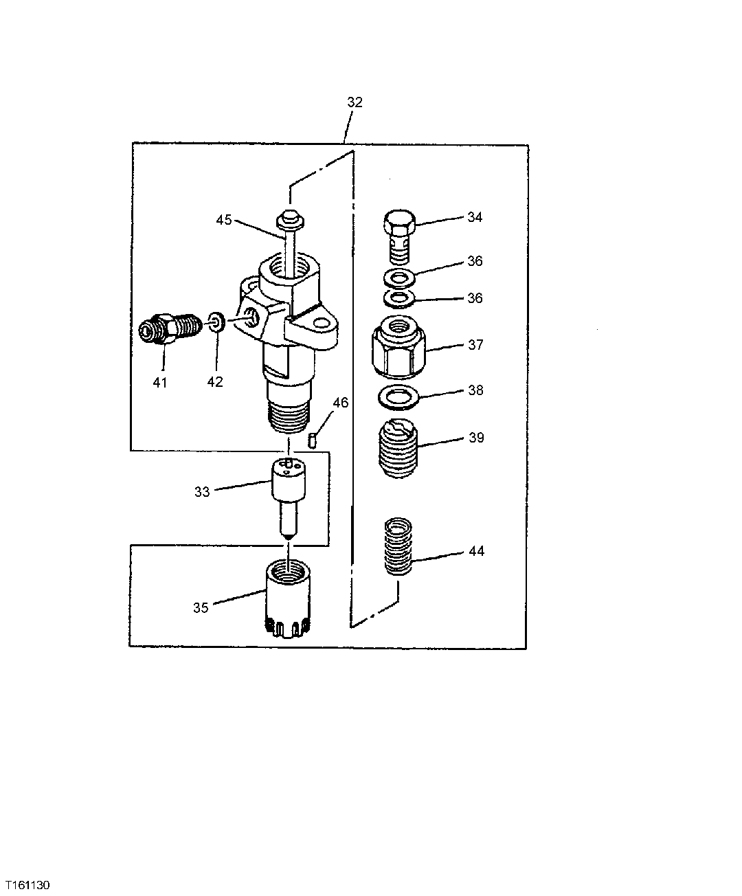 Схема запчастей John Deere 35D - 40 - FUEL INJECTION NOZZLE COMPONENTS 0413 FUEL INJECTION SYSTEM