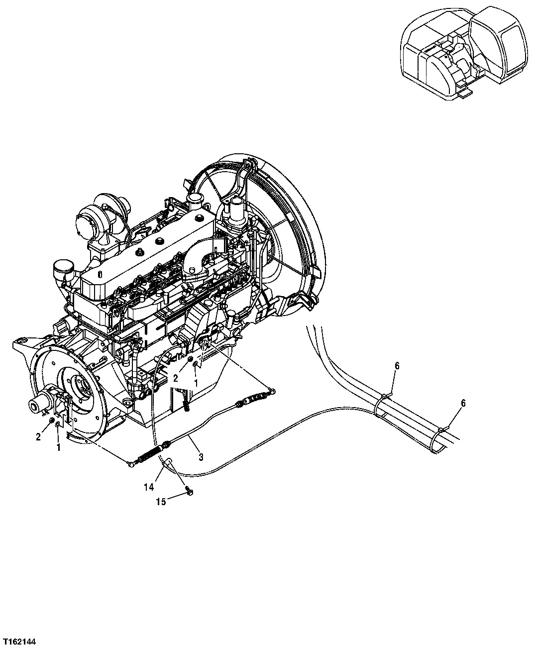 Схема запчастей John Deere 35D - 69 - ENGINE SPEED CONTROL CABLE 0515 ENGINE SPEED CONTROLS