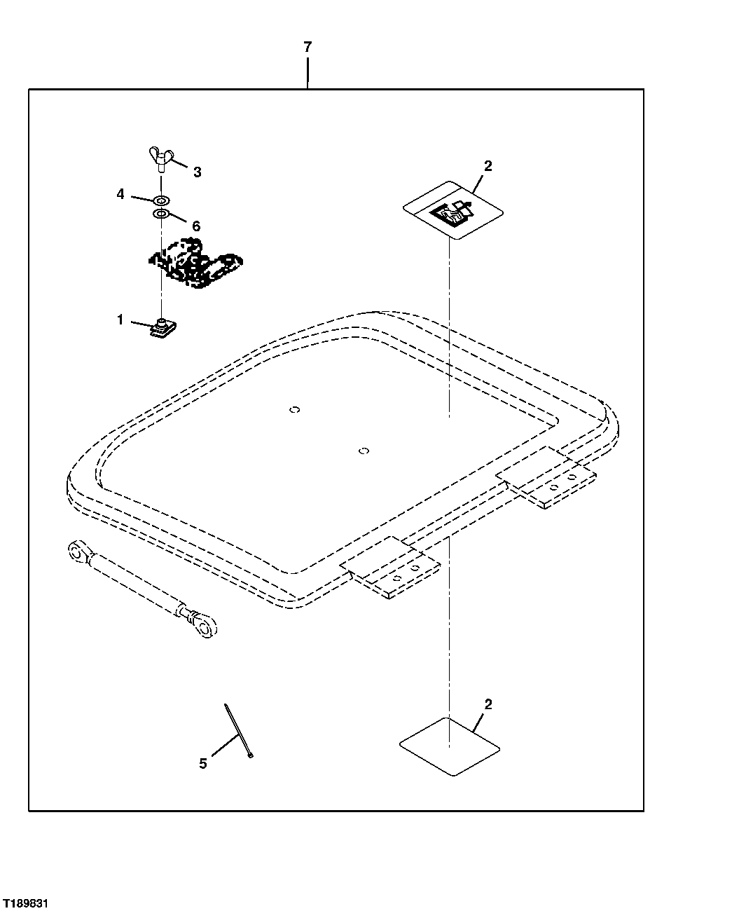 Схема запчастей John Deere 35D - 110 - SECONDARY EXIT KIT 1810 OPERATOR ENCLOSURE