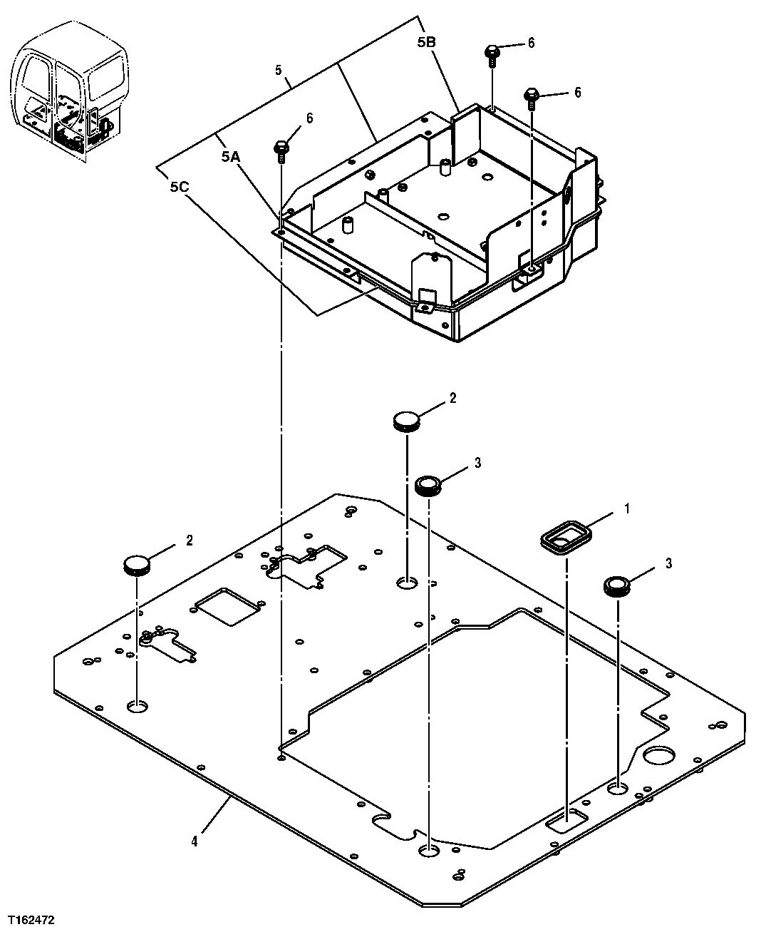 Схема запчастей John Deere 35D - 111 - CAB FLOOR 1812 PLATFORM