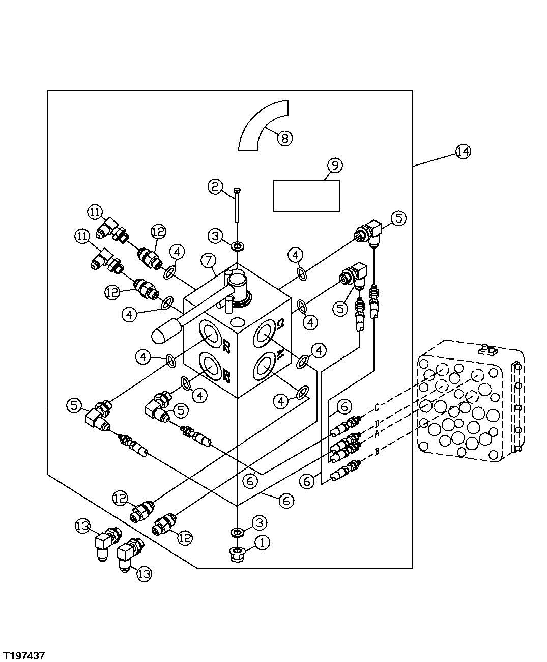 Схема запчастей John Deere 35D - 194 - MECHANICAL PATTERN CHANGER KIT 3315 CONTROLS LINKAGE