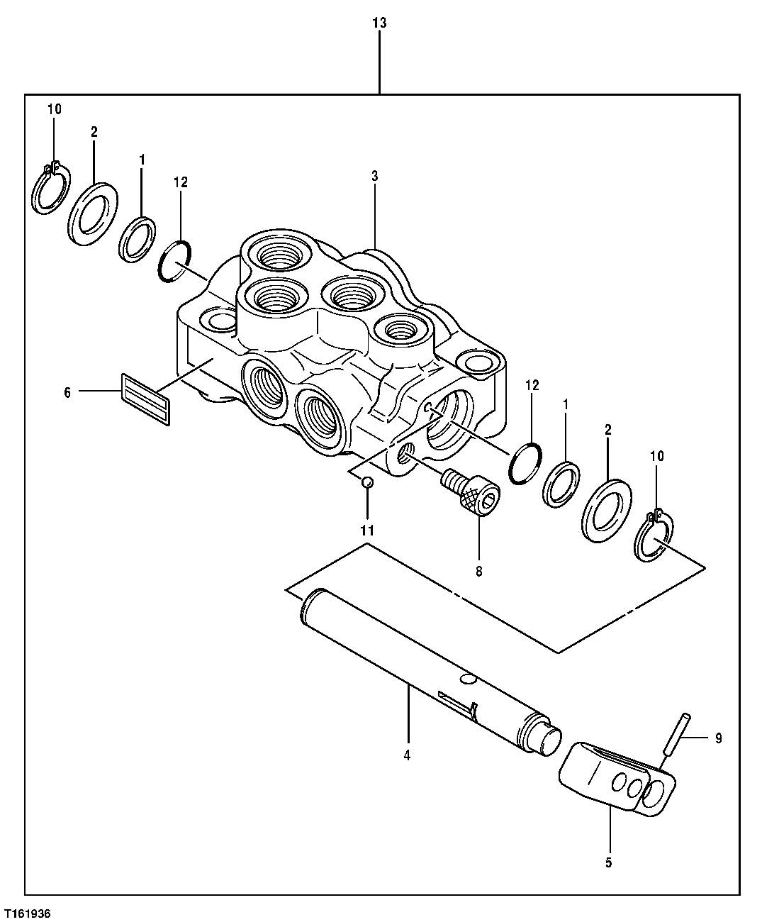 Схема запчастей John Deere 35D - 221 - PILOT SHUTOFF VALVE 3362 CONTROL & LOAD HOLDING VALVES