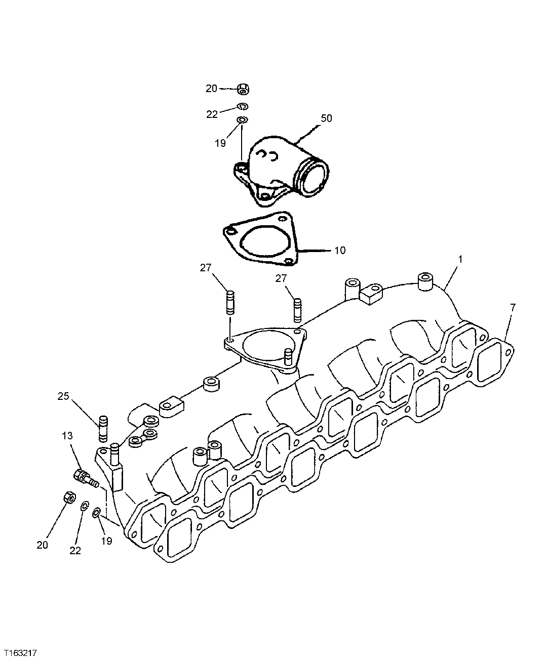 Схема запчастей John Deere 35D - 46 - INTAKE MANIFOLD 0414 INTAKE MANIFOLD