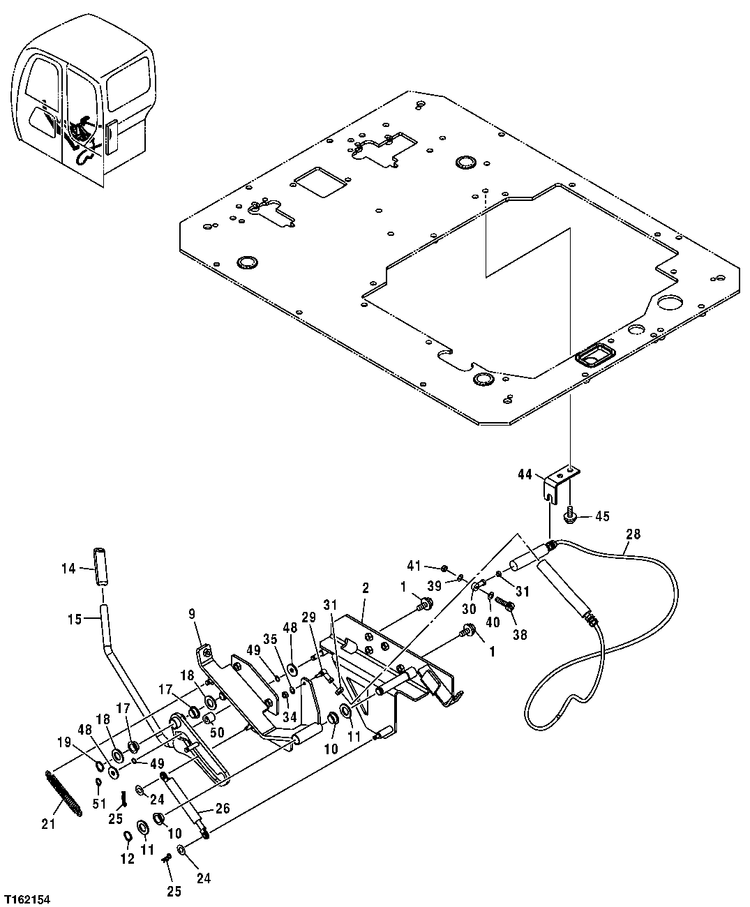 Схема запчастей John Deere 35D - 192 - PILOT CONTROL SHUT-OFF LEVER 3315 CONTROLS LINKAGE