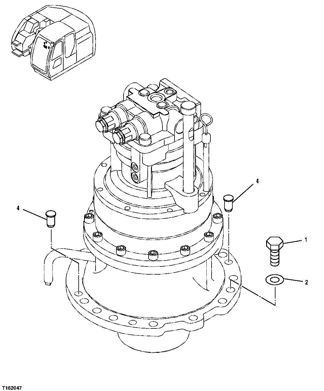 Схема запчастей John Deere 35D - 262 - SWING MOTOR SUPPORT 4360 HYDRAULICS