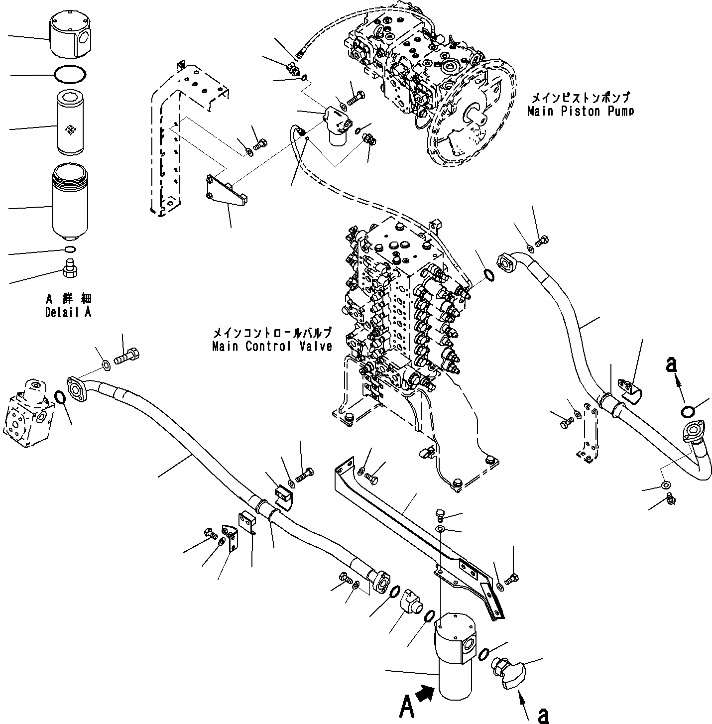 Схема запчастей Komatsu PC290-8K - АКТУАТОР КОНТУР, ДОПОЛН. (/)(№-) ГИДРАВЛИКА