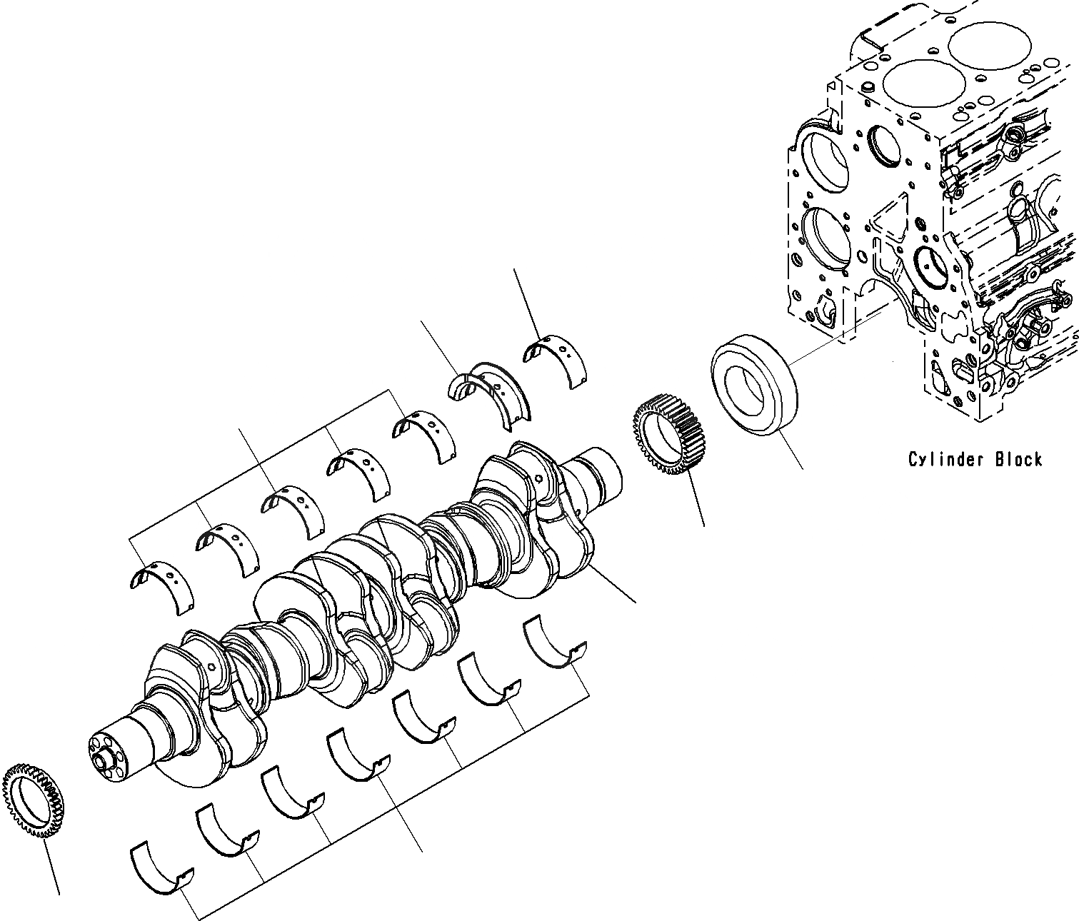 Схема запчастей Komatsu SAA6D107E-1E - КОЛЕНВАЛ (№7-) B ДВИГАТЕЛЬ БЛОК ЦИЛИНДРОВ И ITS КОМПОНЕНТЫ