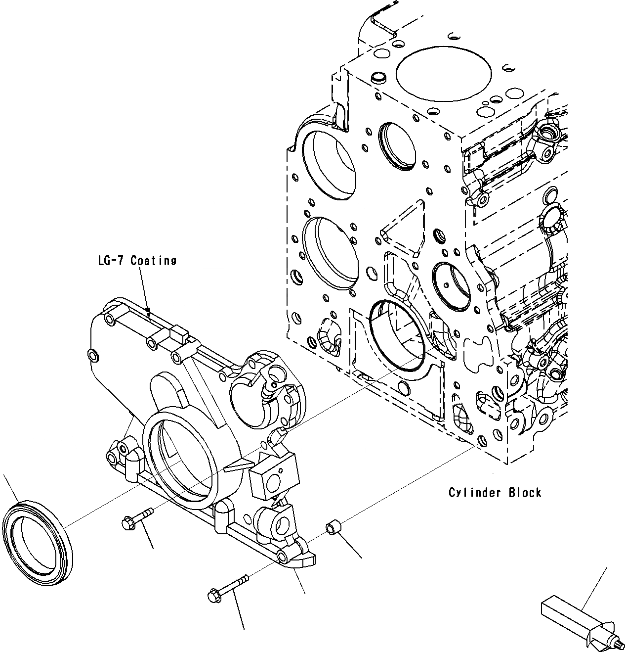 Схема запчастей Komatsu SAA6D107E-1E - КРЫШКА ПЕРЕДН. ЗУБЧАТОЙ ПЕРЕДАЧИ (№7-) D ДВИГАТЕЛЬ ЗУБЧАТ. ПЕРЕДАЧА И КОРПУС