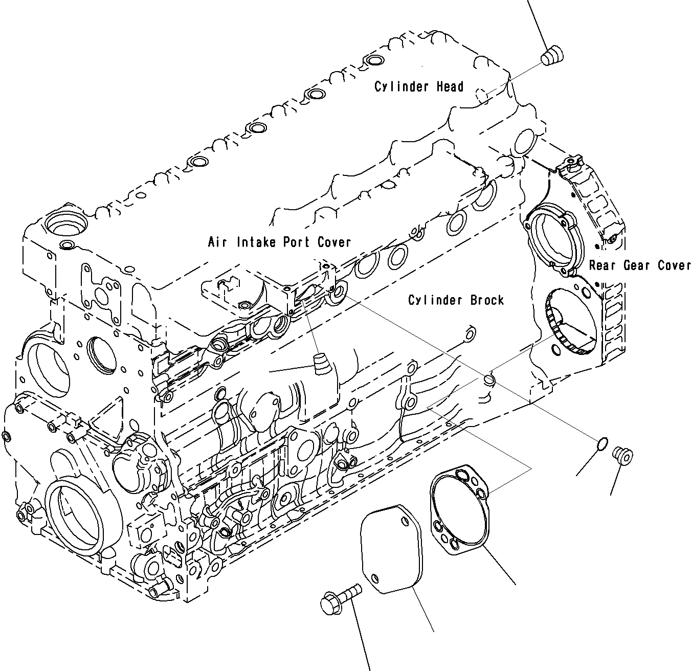 Схема запчастей Komatsu SAA6D107E-1E - КАРТЕР МАХОВИКА ФИТТИНГ ЧАСТИ (№7-) E ДВИГАТЕЛЬ КАРТЕР МАХОВИКА И МАХОВИК