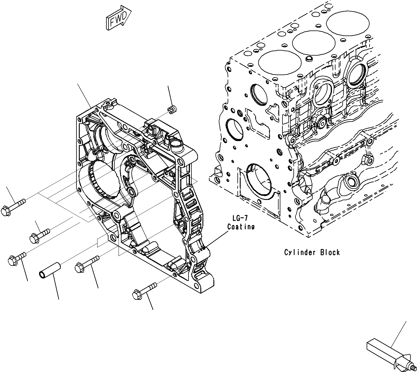 Схема запчастей Komatsu SAA6D107E-1E - POWER TAKEOFF (№7-) E ДВИГАТЕЛЬ КАРТЕР МАХОВИКА И МАХОВИК