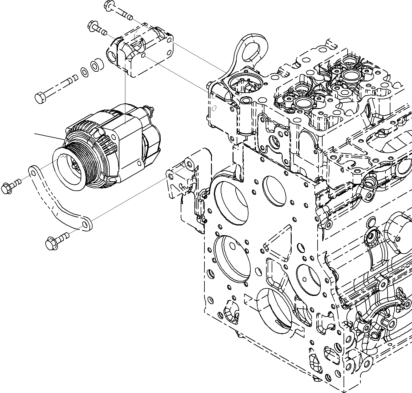 Схема запчастей Komatsu SAA6D107E-1E - ГЕНЕРАТОР (/) (№7-) J ДВИГАТЕЛЬ ЭЛЕКТРИКА