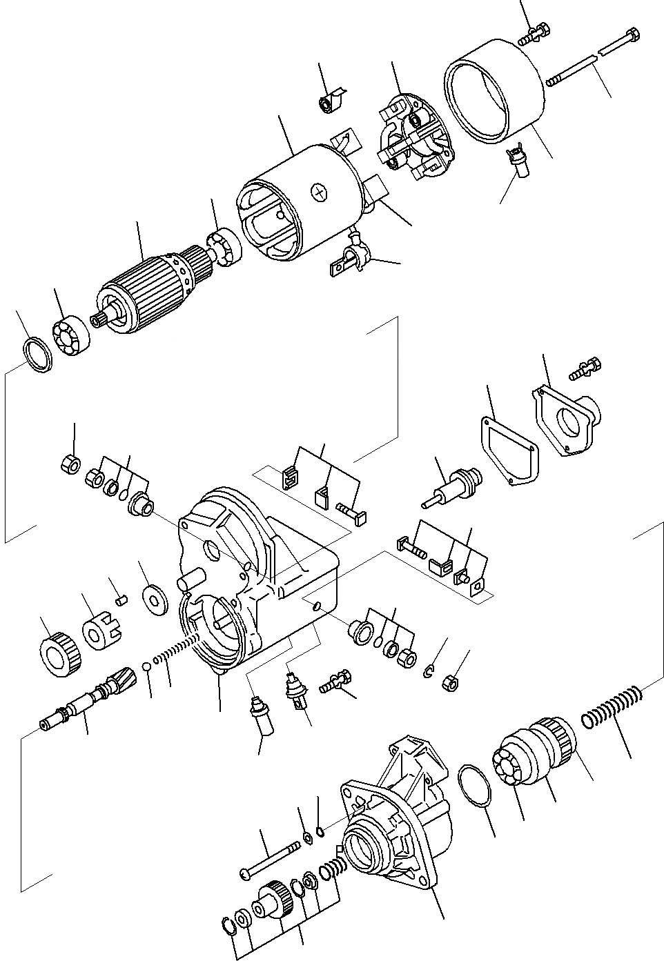 Схема запчастей Komatsu SAA6D107E-1E - СТАРТЕР (/) (№7-) J ДВИГАТЕЛЬ ЭЛЕКТРИКА