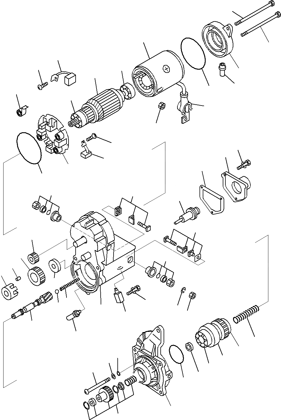 Схема запчастей Komatsu SAA6D107E-1E - СТАРТЕР (/) (№7-) J ДВИГАТЕЛЬ ЭЛЕКТРИКА