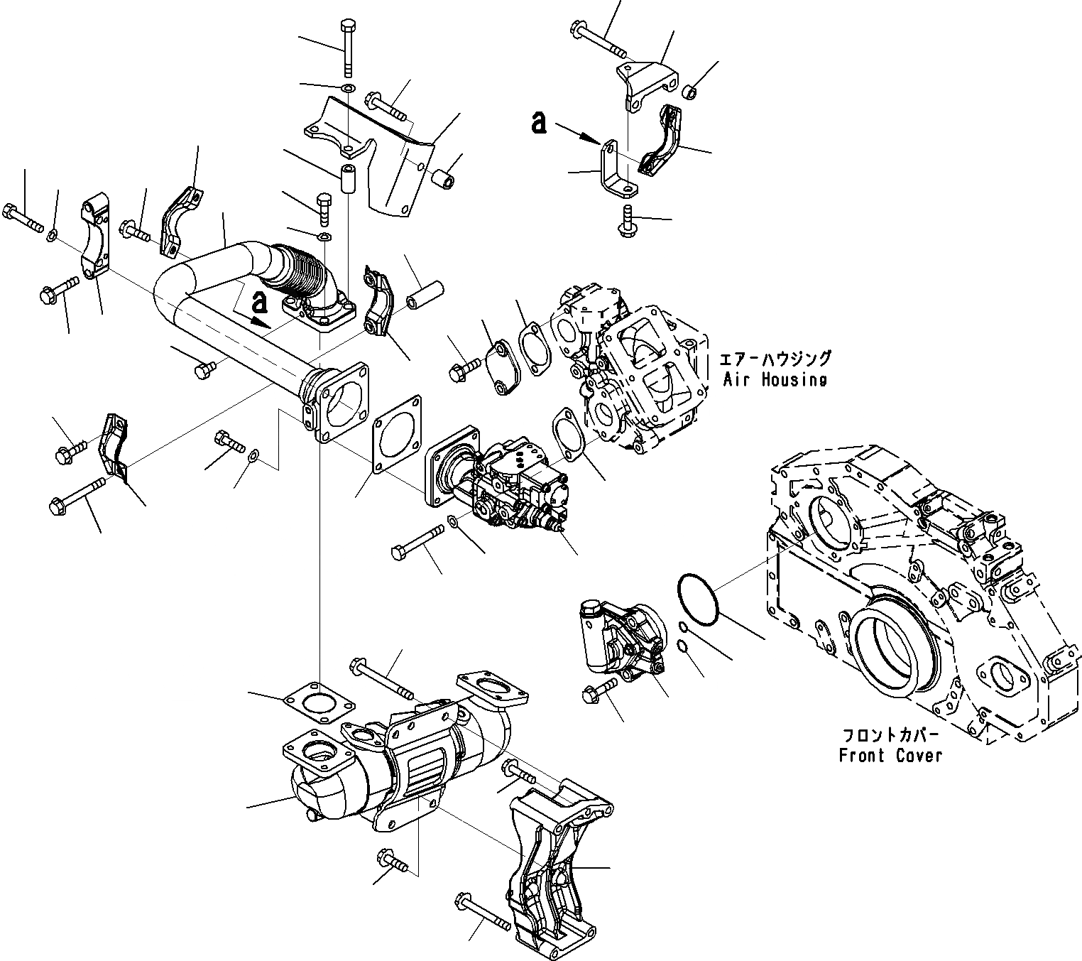 Схема запчастей Komatsu SAA6D125E-5A - ВЫПУСКН. GAS RECIRCULATION (EGR) КЛАПАН (/) ДВИГАТЕЛЬ ГОЛОВКА ЦИЛИНДРОВ И ITS КОМПОНЕНТЫ